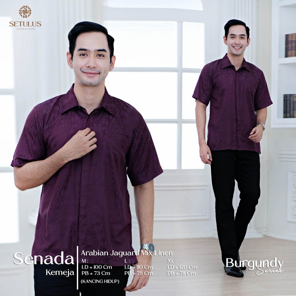 Kemeja Dad Burgundy