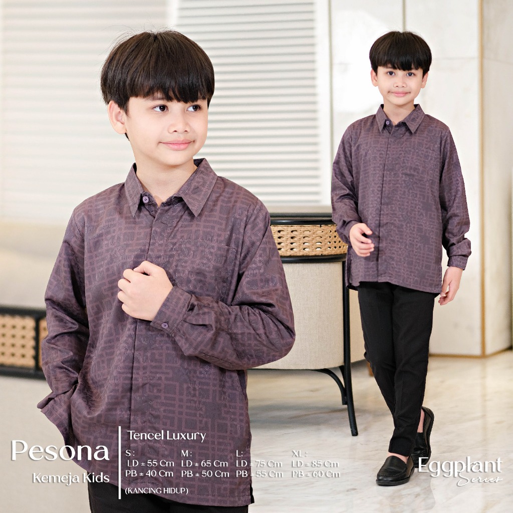 Kemeja Kids Eggplant